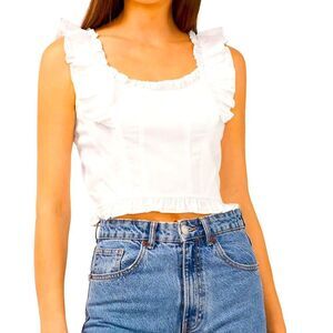 Ruffle Trimmed Smock Blouse